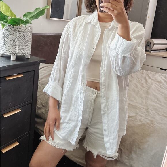 No Brand 100% italian Linen Buttoned Front Shirt. Size L - Picture 9 of 10